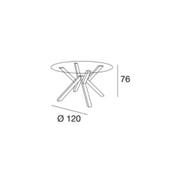 Tavolo Rotondo Fisso Mikado CB4728-FD 120 - Connubia